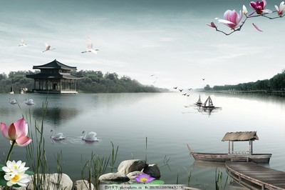 水墨湖光 打造高分辨率空間建筑裝飾設(shè)計(jì)墻紙